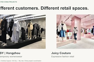 coordinate retail design briefs and client feedback in china