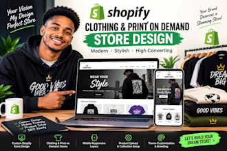 design shopify print on demand clothing store design apparel shopify store
