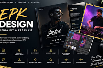 epk design media kit artist epk brand jingle dj press kit music epk podcast kit