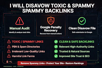disavow bad backlinks and remove spammy links