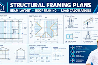 create structural framing plans beam layout roof framing load calculations