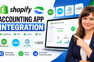 integrate shopify accounting apps quickbooks, xeero, synder, and a2x