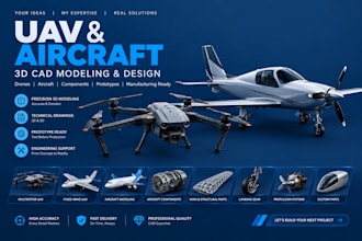 aircraft design, uav vtol, fpv drone design 3d printable drone aerospace vehicle