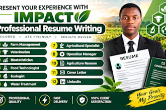 deliver agriculture, veterinarian, food tech, biostatistician resume