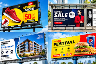 design billboard, vinyl banner, signage, yard sign, street signboard in 12hrs