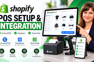 configure shopify pos, connectpos, easyscan and smart grid