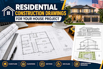 create residential construction drawings for your house project