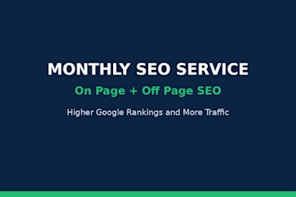 do complete monthly SEO service with on page off page and link building