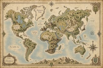 do fantasy map design or map illustration