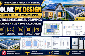 design residential and commercial solar pv systems electrical drawings autocad