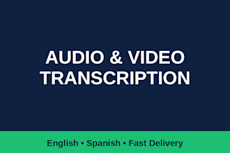 transcribe audio and video in english or spanish