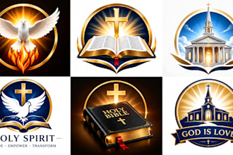 design a professional holy spirit, bible, temple logo