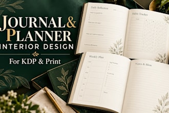 design custom journal and planner interiors for KDP and print