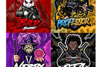 design logo for esport , youtube, twitch, mascot gaming