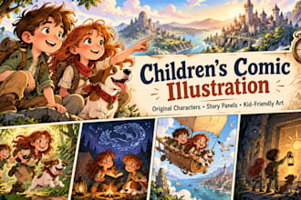 design very descriptive comic books for kids