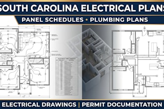 draw south carolina electrical plans panel schedules plumbing permit drawings