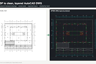 convert PDF structural drawings to clean autocad dwg