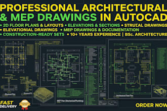 draft architectural plans, structural and mep drawings in autocad