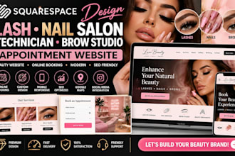 design squarespace lash nail salon technician brow studio appointment website