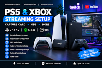 set up ps5, xbox, capture card and obs streaming