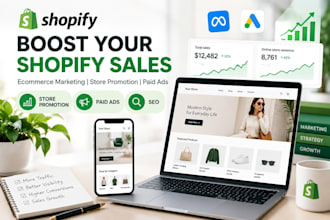 boost shopify sales with ecommerce marketing, shopify store promotion, paid ads