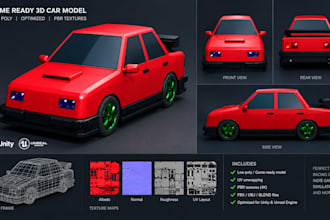 create optimized game ready 3d car models for unity and unreal engine