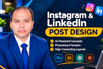 design engaging, premium quality instagram and linkedin posts