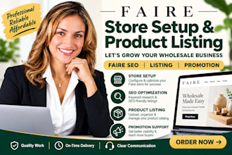set up your faire store and optimize product listings for SEO