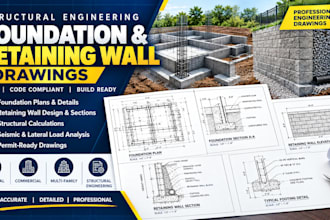 design structural foundation and retaining wall drawings