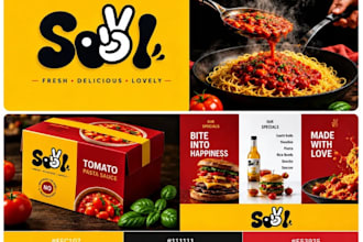 design food packaging pouch label and logo