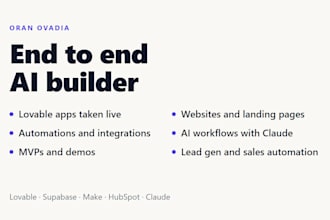 build your ai app, website, automation or lovable project end to end