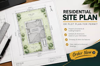 draw a residential site plan or plot plan for permit