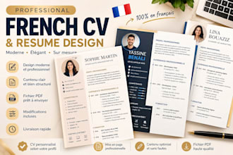 design a professional french CV and modern resume