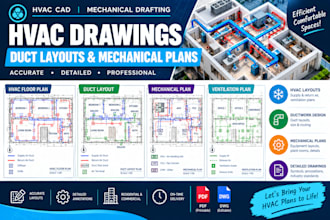 create hvac drawings, duct layouts and mechanical plans