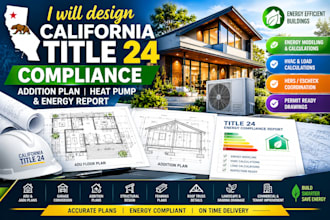 design california title 24 compliance, addition plan heat pump and energy report