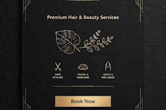 design luxury beauty salon, barbershop flyers