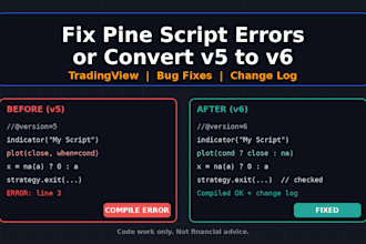 fix your pine script errors or convert v5 to v6