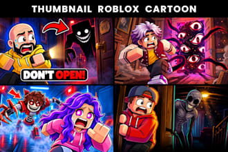 draw horror cartoon roblox thumbnail for any style