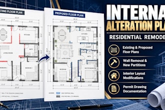 draw residential internal alteration and remodeling plans