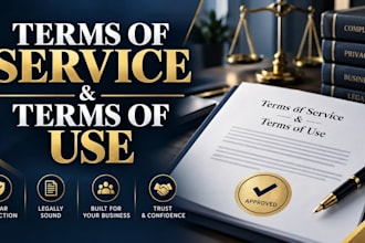write comprehensive terms of service and terms of use for your web platform