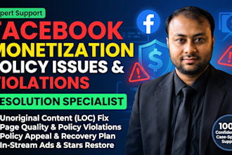 fix facebook monetization policy issues and page quality violations