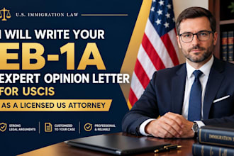 write your eb1a expert opinion letter for uscis as a licensed US attorney