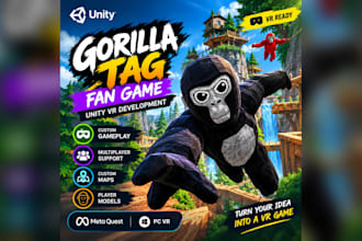 make a custom gorilla tag fan game player model in unity for VR