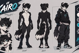 create furry ref sheet fursona character reference sheet furry avatar