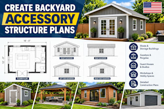 design professional backyard accessory structure and shed plans