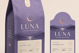design premium coffee pouch packaging, bag and coffee label