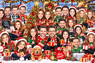draw christmas cartoon caricature