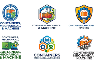 create a containers, mechanical, and machine logo design