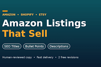 write SEO amazon listing copywriting and product descriptions