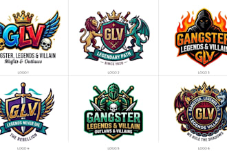 create a gangster, legends, and villain logo design